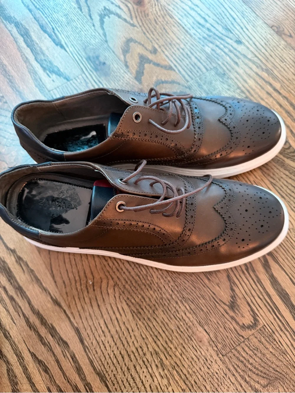 Men's Brown Wingtip Oxford Sneakers - Casual Dress Shoes